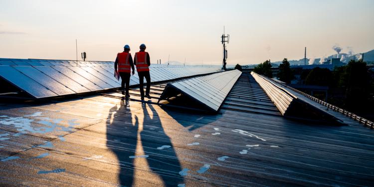 Solar array on roof 