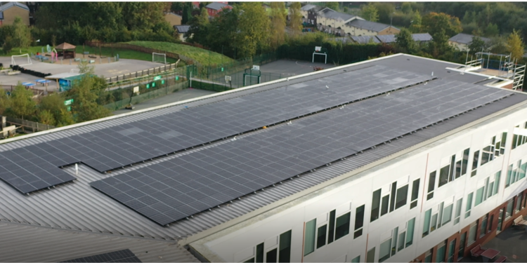 Solar PV at Manchester Communication Academy, credit Andrew Woolley