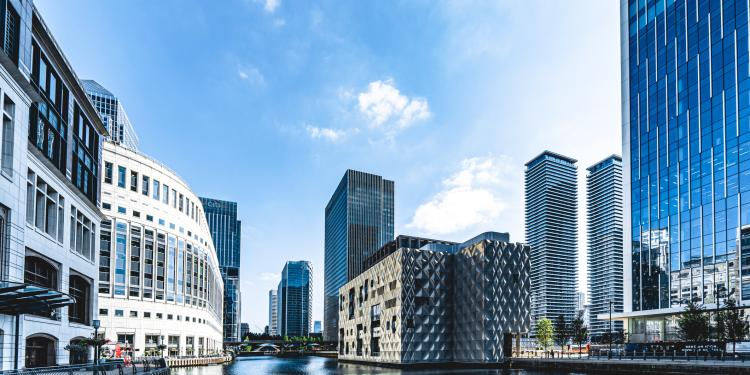 Backdrop of canary wharf