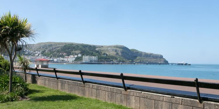 Llandudno promenade image on a sunny day 