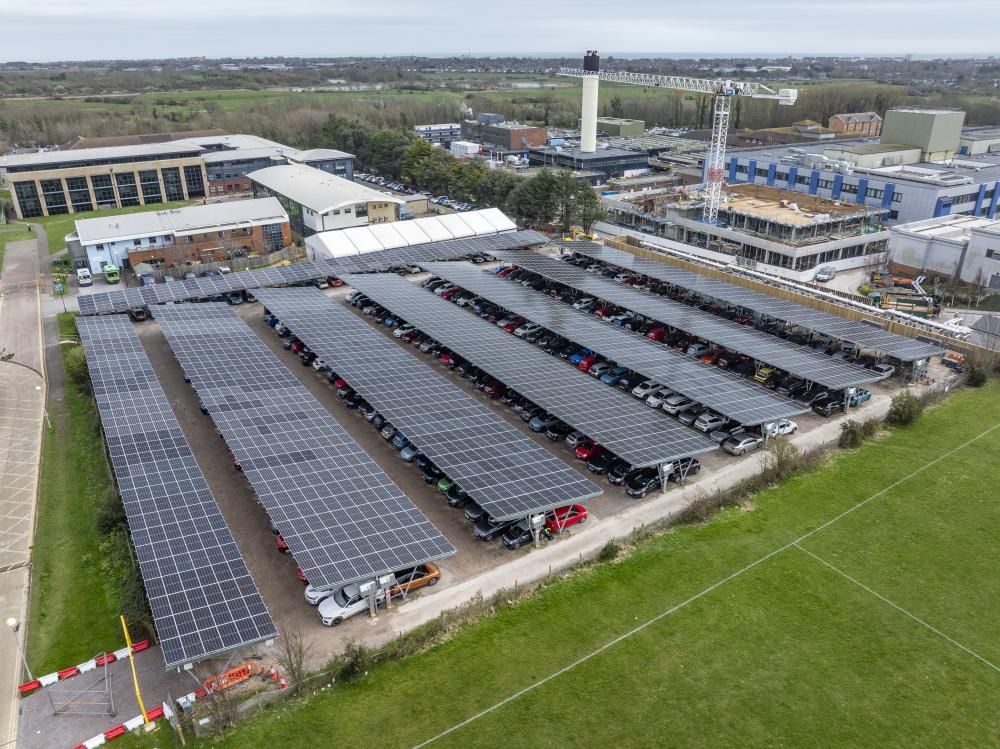 After - solar panels over the car park produce clean energy