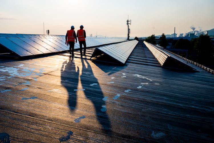 Solar array on roof 