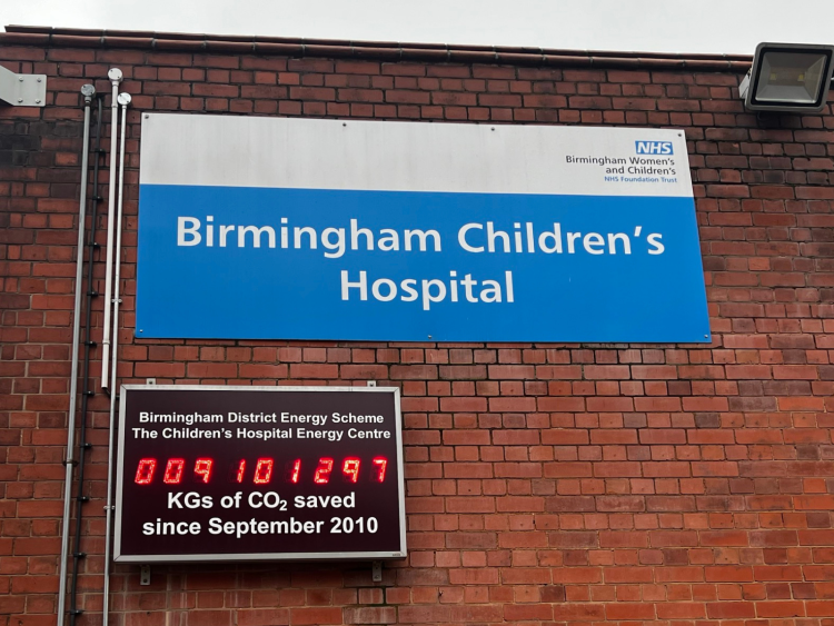 Birmingham Children's Hospital NHS sign