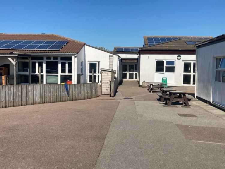 Solar panels on school roof
