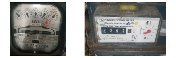 old gas and electric meter
